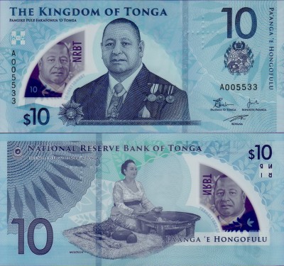 Банкнота Тонга 10 паанга 2023 полимер