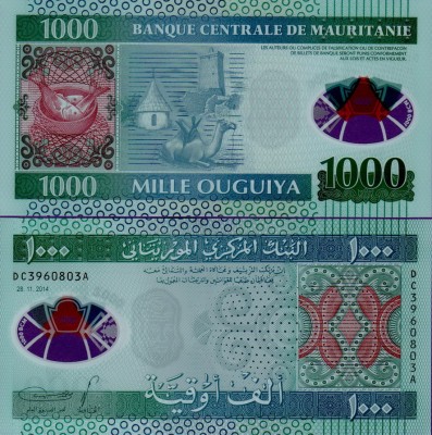 Банкнота Мавритании 1000 угий 2014 полимер