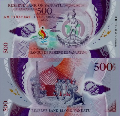 Банкнота Вануату 500 вату 2017 полимер