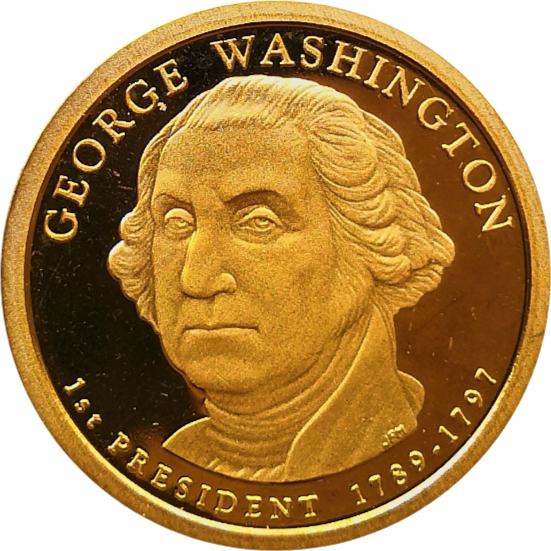 США 1 доллар 2007 Джордж Вашингтон 1-й президент ПРУФ S