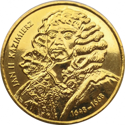 Монета Польши 2 злотых Ян II Казимир 2000 год