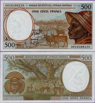 Банкнота Габона 500 франков 2000 год