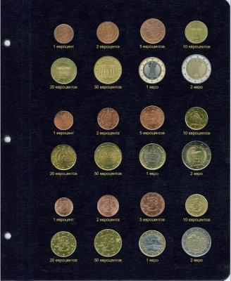 Лист "Коллекционеръ" для монет Евро наборов
