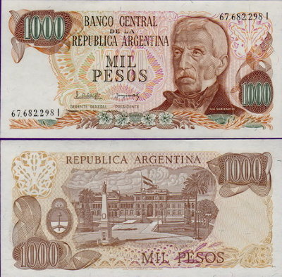 Аргентина 1000 песо 1976-1983 гг