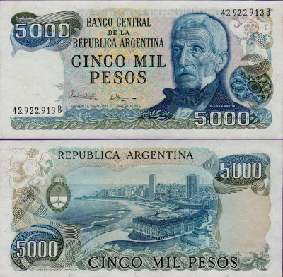 Аргентина 5000 песо 1982