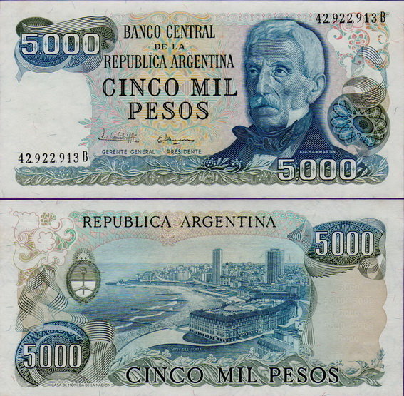 Аргентина 5000 песо 1982