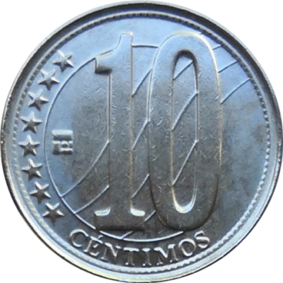 Монета Венесуэлы 10 сентимо 2009 год