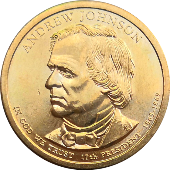 Монета США 1 доллар 2011 Эндрю Джонсон 17-й президент