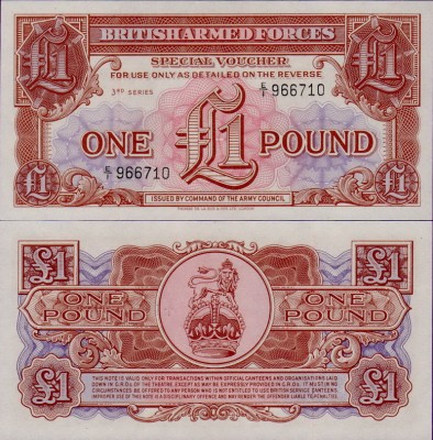 Банкнота Великобритании 1 фунт 1956