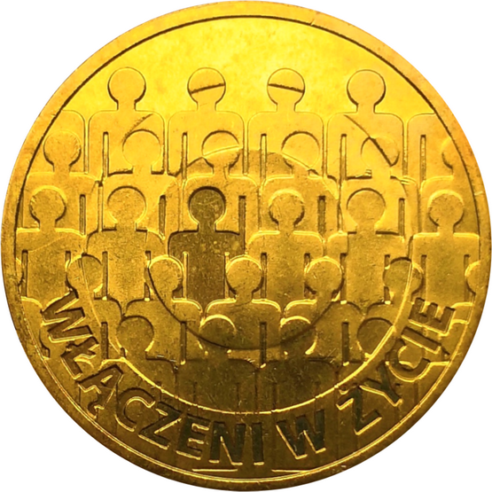 Монета Польши 2 злотых 50 лет польской ассоциации умственно отсталых 2013 год