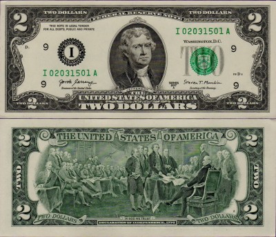 Банкнота США 2 доллара 2017 Миннесота I