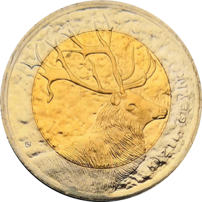 Монета Турции 1 лира 2012 Олень