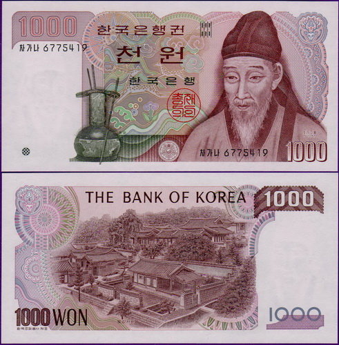 Банкнота Южной Кореи 1000 вон 1983 г