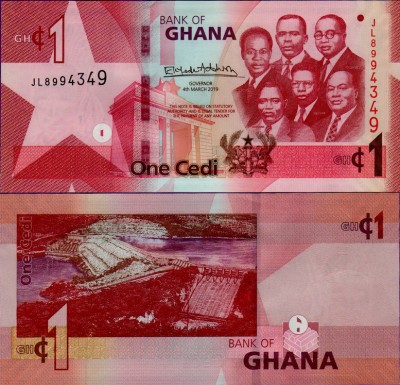 Банкнота Ганы 1 седи 2019 год