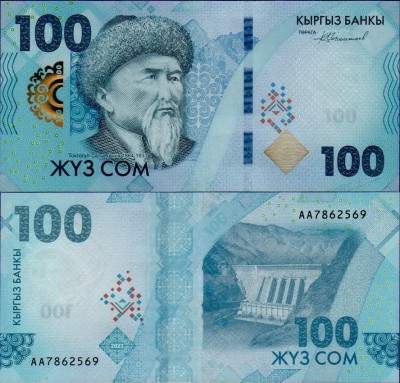 Банкнота Киргизии 100 сом 2023 (2024)