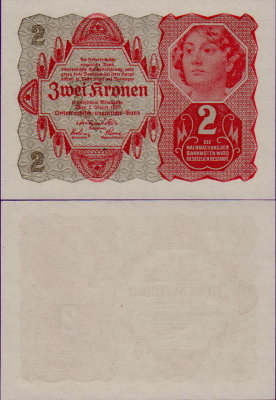 Банкнота Австрии 2 кроны 1922 год
