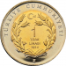 Монета Турции 1 лира 2014 Орёл
