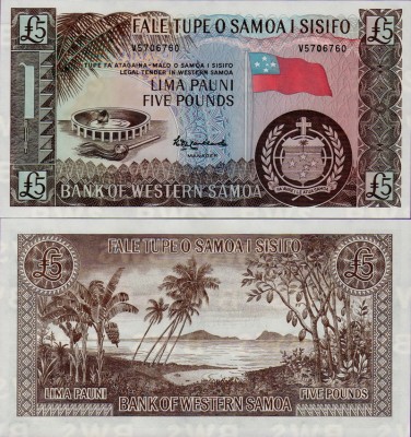 Банкнота Самоа 5 тала 1993 (2020)