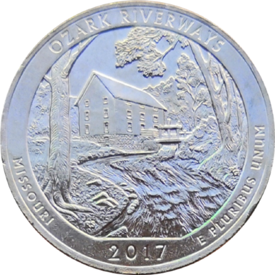 США 25 центов 2017 38-й парк Миссури Водные пути Озарк