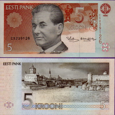 Банкнота Эстонии 5 крон 1994 г