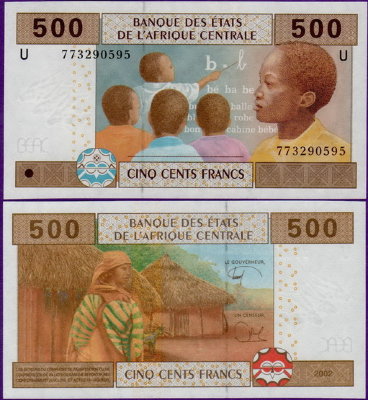 Банкнота Камеруна 500 франков 2002 г