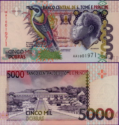Банкнота Сан-Томе и Принсипи 5000 добра 1996 год