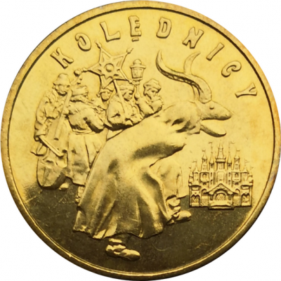 Монета Польши 2 злотых Коляды 2001 год