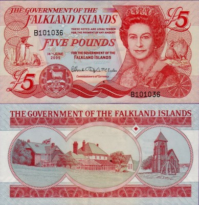 Банкнота Фолклендских островов 5 фунтов 2005