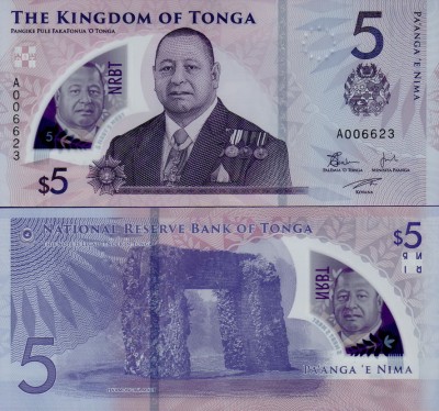 Банкнота Тонга 5 паанга 2023 полимер