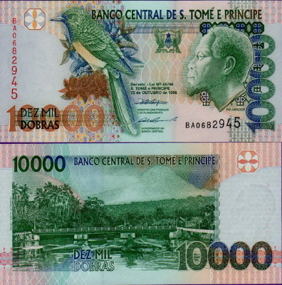 Банкнота Сан-Томе и Принсипи 10000 добра 1996 год