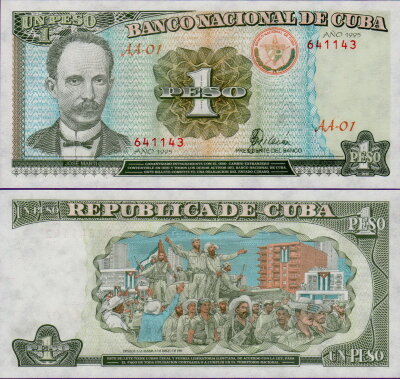 Банкнота Кубы 1 песо 1995 года