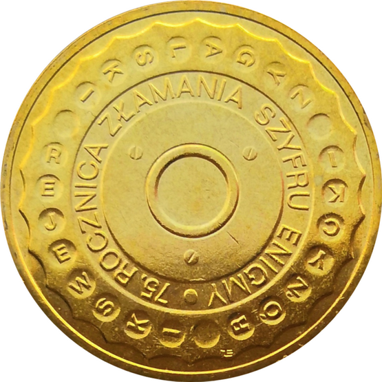 Монета Польши 2 злотых 75-летие взлома шифра Энигмы 2007 год