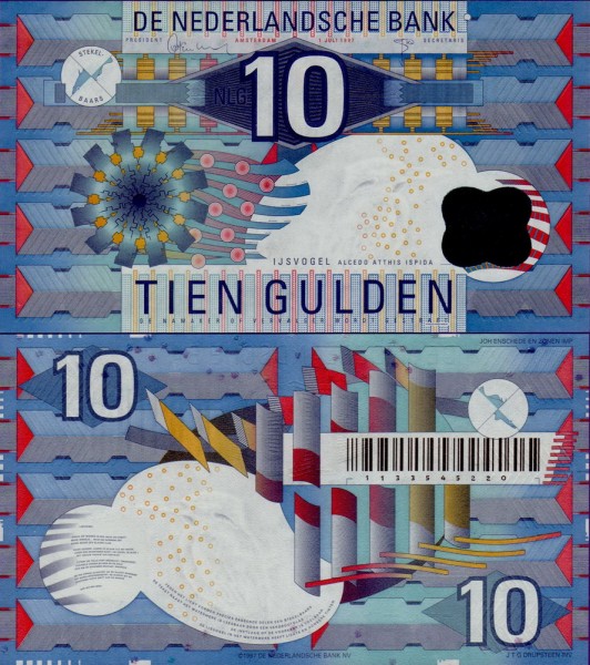 Банкнота Нидерландов 10 гульденов 1997