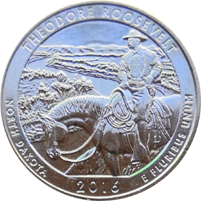 США 25 центов 2016 34-й парк Северная Дакота Парк Теодор-Рузвельт