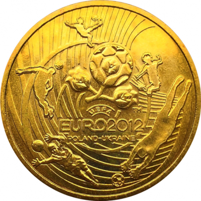 Монета Польши 2 злотых Чемпионат Европы по футболу 2012 год