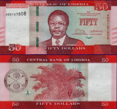 Банкнота Либерии 50 долларов 2017