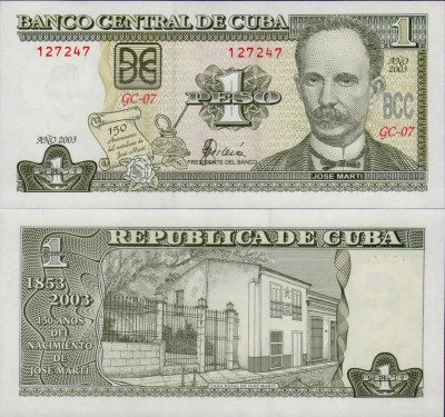 Банкнота Кубы 1 песо 2003 