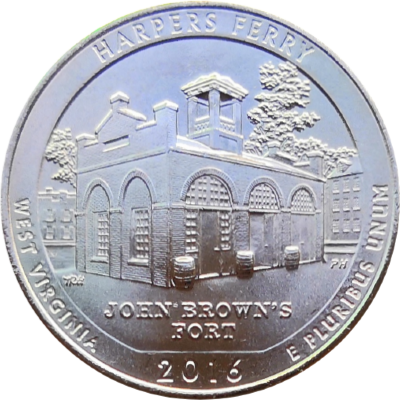 США 25 центов 2016 33-й парк Западная Виргиния Харперс Ферри