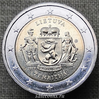 Монета Литвы 2 евро 2019 год Жемайтия