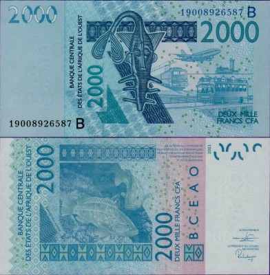 Банкнота Бенина 2000 франков 2003