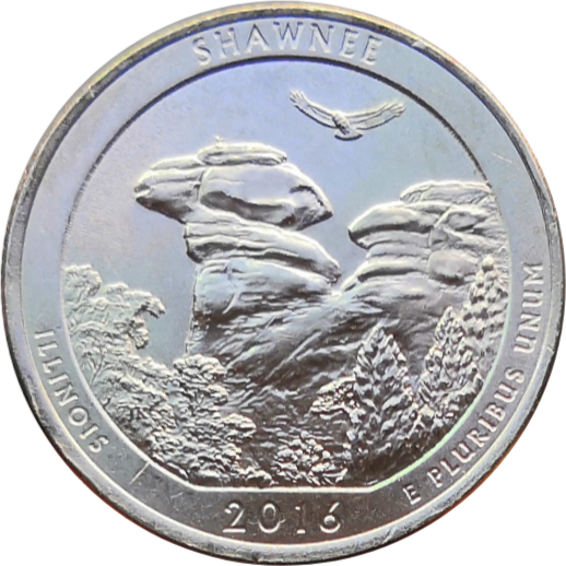 США 25 центов 2016 31-й парк Иллинойс Шоуни