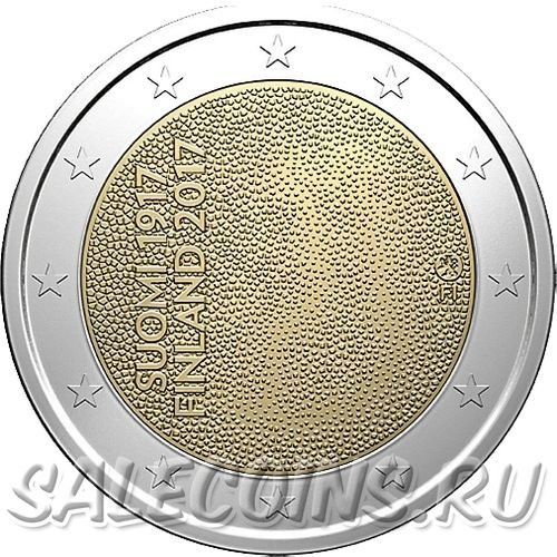 Монета Финляндии 2 евро 2017 год 100-летие независимости Финляндии