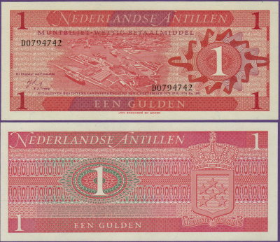 Банкнота Нидерландские Антильские острова 1 гульден 1970 года