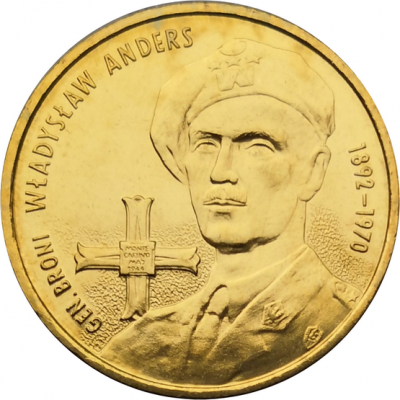 Монета Польши 2 злотых Генерал Владислав Андерс 2002 год