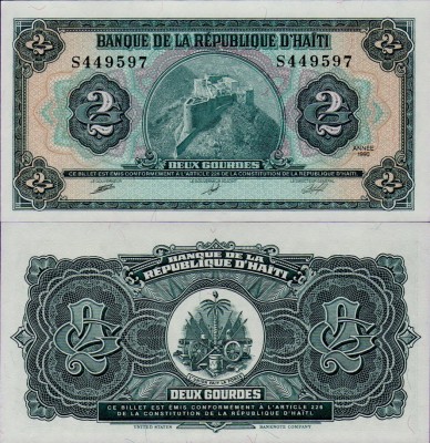 Банкнота Гаити 2 гурда 1990