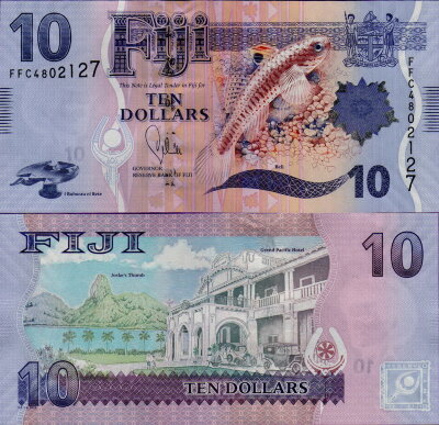 Банкнота Фиджи 10 долларов 2012 год
