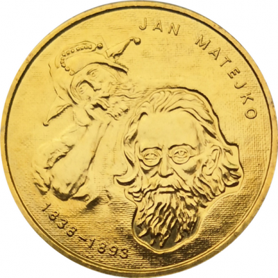 Монета Польши 2 злотых Ян Матейко 2002 года