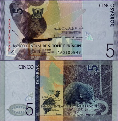 Банкнота Сан-Томе и Принсипи 5 добра 2020