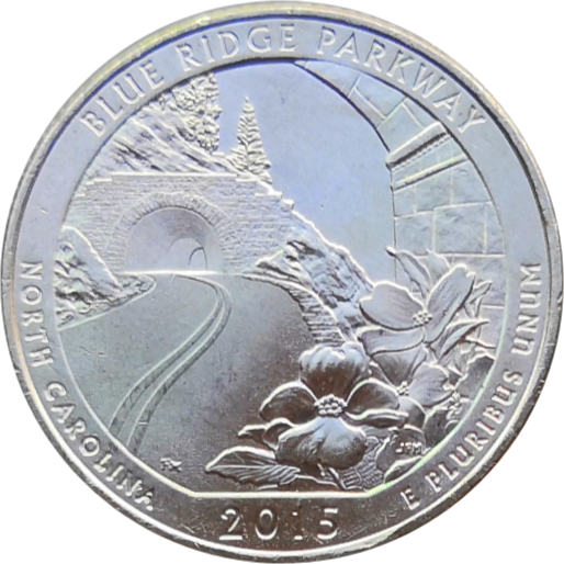 США 25 центов 2015 28-й парк Северная Каролина Блю-Ридж