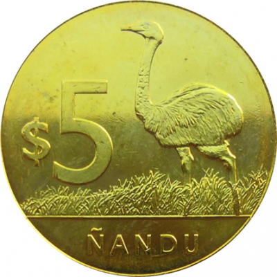 Монета Уругвая 5 песо 2014 год